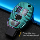 For Mercedes-Benz C-Class 3-button B Version Car TPU Key Protective Cover Key Case with Key Ring (Green)