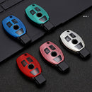 For Mercedes-Benz C-Class 3-button B Version Car TPU Key Protective Cover Key Case with Key Ring (Blue)