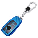 For Mercedes-Benz E-Class Smart 3-button Car TPU Key Protective Cover Key Case with Key Ring (Red)