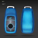 For Mercedes-Benz E-Class Smart 3-button Car TPU Key Protective Cover Key Case with Key Ring (Red)