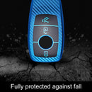 For Mercedes-Benz E-Class Smart 3-button Car TPU Key Protective Cover Key Case with Key Ring (Red)