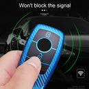 For Mercedes-Benz E-Class Smart 3-button Car TPU Key Protective Cover Key Case with Key Ring (Green)