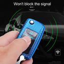 For Volkswagen Folding 3-button Car TPU Key Protective Cover Key Case with Key Ring (Green)