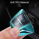 For Volkswagen Folding 3-button Car TPU Key Protective Cover Key Case with Key Ring (Blue)