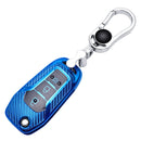 For Ford Folding 3-button Car TPU Key Protective Cover Key Case with Key Ring (Pink)