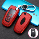 For Ford Smart 3-button Car TPU Key Protective Cover Key Case with Key Ring (Red)