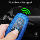 For Ford Smart 3-button Car TPU Key Protective Cover Key Case with Key Ring (Blue)