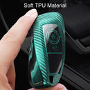 For Ford Smart 3-button Car TPU Key Protective Cover Key Case with Key Ring (Red)