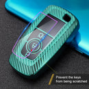 For Ford Smart 3-button Car TPU Key Protective Cover Key Case with Key Ring (Blue)