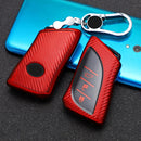 For Lexus Smart 3-button Car TPU Key Protective Cover Key Case with Key Ring (Red)
