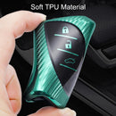 For Lexus Smart 3-button Car TPU Key Protective Cover Key Case with Key Ring (Pink)
