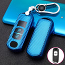 For Mazda Smart 2-button Car TPU Key Protective Cover Key Case with Key Ring (Blue)