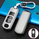 For Mazda Smart 2-button Car TPU Key Protective Cover Key Case with Key Ring (Silver)