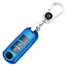 For Mazda Smart 2-button Car TPU Key Protective Cover Key Case with Key Ring (Blue)