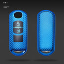 For Mazda Smart 2-button Car TPU Key Protective Cover Key Case with Key Ring (Blue)