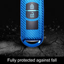 For Mazda Smart 2-button Car TPU Key Protective Cover Key Case with Key Ring (Blue)