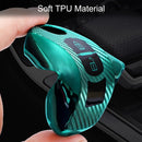 For Mazda Smart 2-button Car TPU Key Protective Cover Key Case with Key Ring (Blue)