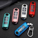 For Mazda Smart 2-button Car TPU Key Protective Cover Key Case with Key Ring (Red)