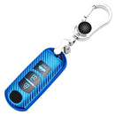 For Mazda Smart 3-button Car TPU Key Protective Cover Key Case with Key Ring (Red)