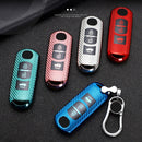 For Mazda Smart 3-button Car TPU Key Protective Cover Key Case with Key Ring (Blue)