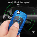For KIA Folding 3-button Car TPU Key Protective Cover Key Case with Key Ring (Green)