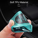 For KIA Folding 3-button Car TPU Key Protective Cover Key Case with Key Ring (Silver)