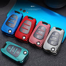 For KIA Folding 3-button Car TPU Key Protective Cover Key Case with Key Ring (Green)