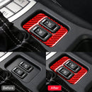 Car Carbon Fiber Seat Heating Panel Decorative Sticker for Subaru BRZ / Toyota 86 2013-2019, Left and Right Drive Universal with Hole (Red)