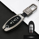 Car Luminous All-inclusive Zinc Alloy Key Protective Case Key Shell for Nissan B Style Smart 3-button (Gun Metal)