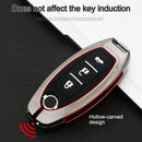 Car Luminous All-inclusive Zinc Alloy Key Protective Case Key Shell for Nissan B Style Smart 3-button (Silver)