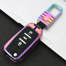 Car Luminous All-inclusive Zinc Alloy Key Protective Case Key Shell for Volkswagen A Style Folding 3-button(Colour)