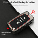 Car Luminous All-inclusive Zinc Alloy Key Protective Case Key Shell for Volkswagen A Style Folding 3-button(Gun Metal)