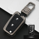 Car Luminous All-inclusive Zinc Alloy Key Protective Case Key Shell for Toyota B Style Folding 2-button (Gun Metal)
