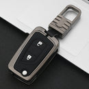 Car Luminous All-inclusive Zinc Alloy Key Protective Case Key Shell for Toyota B Style Folding 2-button (Gun Metal)