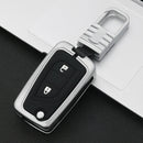 Car Luminous All-inclusive Zinc Alloy Key Protective Case Key Shell for Toyota B Style Folding 2-button (Silver)