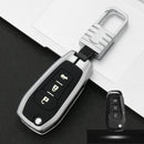 Car Luminous All-inclusive Zinc Alloy Key Protective Case Key Shell for Ford D Style Folding 3-button (Silver)