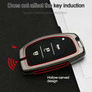 Car Luminous All-inclusive Zinc Alloy Key Protective Case Key Shell for Hyundai J Style Folding 3-button (Gun Metal)