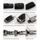 Car Luminous All-inclusive Zinc Alloy Key Protective Case Key Shell for Hyundai J Style Folding 3-button (Gun Metal)