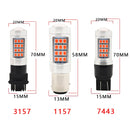 2 PCS 3157 DC12V / 2.2W Car Constantly Bright Brake Lights with 42LEDs SMD-2835 Lamps(Red Light)