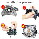 H4 DC12-80V / 20W / 6000K / 2000LM Motorcycle Headlight with Angel Eyes (Red)