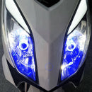 H4 DC12-80V / 20W / 6000K / 2000LM Motorcycle Headlight with Angel Eyes (Blue)