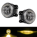 2 PCS DC12V-30V / 30W / 3A / 1440LM 12LEDs 4 inch Car LED Colorful Fog Light, Style: White Background (Yellow Light)