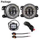 2 PCS DC12V-30V / 30W / 3A / 1440LM 12LEDs 4 inch Car LED Colorful Fog Light, Style: White Background (White Light)
