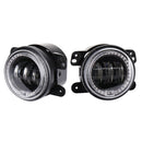 2 PCS DC12V-30V / 30W / 3A / 1440LM 12LEDs 4 inch Car LED Colorful Fog Light, Style: Black Background(White Light)