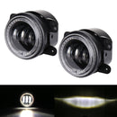 2 PCS DC12V-30V / 30W / 3A / 1440LM 12LEDs 4 inch Car LED Colorful Fog Light, Style: Black Background(White Light)