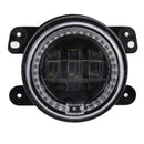 2 PCS DC12V-30V / 30W / 3A / 1440LM 12LEDs 4 inch Car LED Colorful Fog Light, Style: Black Background(White Light)