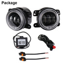 2 PCS DC12V-30V / 30W / 3A / 1440LM 12LEDs 4 inch Car LED Colorful Fog Light, Style: Black Background(Yellow Light)