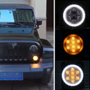 2 PCS 8W DC 12V Car SUV Refit LED Wheel Eyebrow Turn Signal for Jeep Wrangler JK 07-17, Specification: Butt Assembly with Aperture