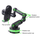 ZP-X0466 Car 360 Degree Rotating Telescopic Folding Round Suction Cup Mobile Phone Holder(Green)