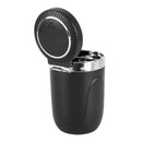 Portable Car Stainless Steel Liner Cigarette Ashtray with Light (Black)